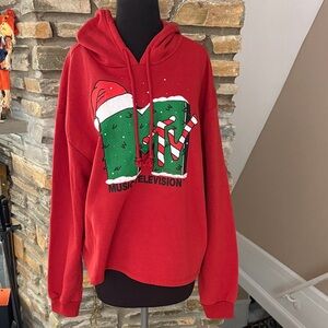 MTV Festive Red Hoodie with Christmas Design 2XL